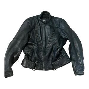 Teknic Leather Motorcycle Jacket Mens Vintage Moto Cafe Racer Biker Rider